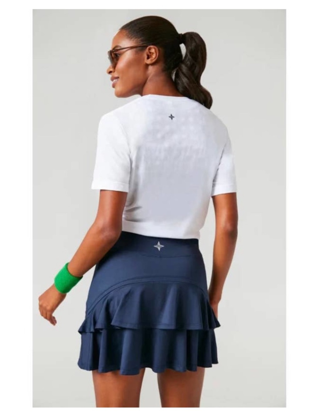 Tuckernuck Navy Trellis Ruffle Skort